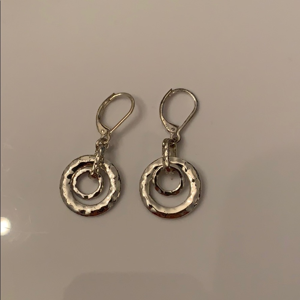 Silver hanging earrings short